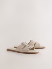 Neutral Taupe Suede Extra Wide Fit Forever Comfort® Slot Mule Sandals - Image 3 of 5