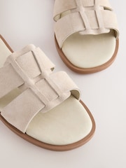 Neutral Taupe Suede Extra Wide Fit Forever Comfort® Slot Mule Sandals - Image 4 of 5