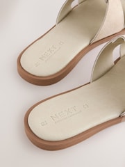 Neutral Taupe Suede Extra Wide Fit Forever Comfort® Slot Mule Sandals - Image 5 of 5
