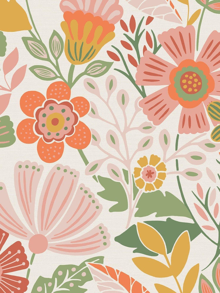 Graham & Brown Tropical Oopsy Daisy Blue Lilac Wallpaper - Image 2 of 4