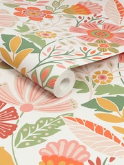 Graham & Brown Tropical Oopsy Daisy Blue Lilac Wallpaper - Image 3 of 4