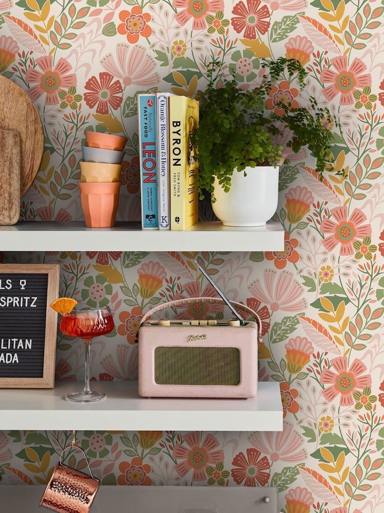 Graham & Brown Tropical Oopsy Daisy Blue Lilac Wallpaper - Image 4 of 4