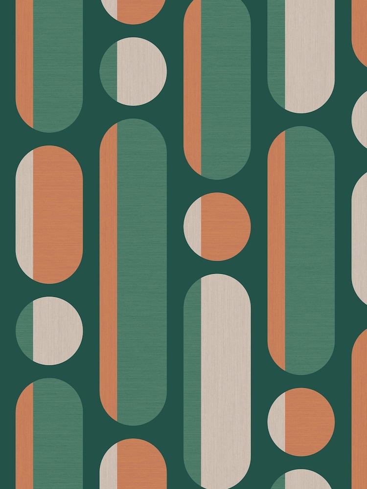 Graham & Brown Bottle Green Rust Envy Morse 10M Wallpaper - Image 2 of 4
