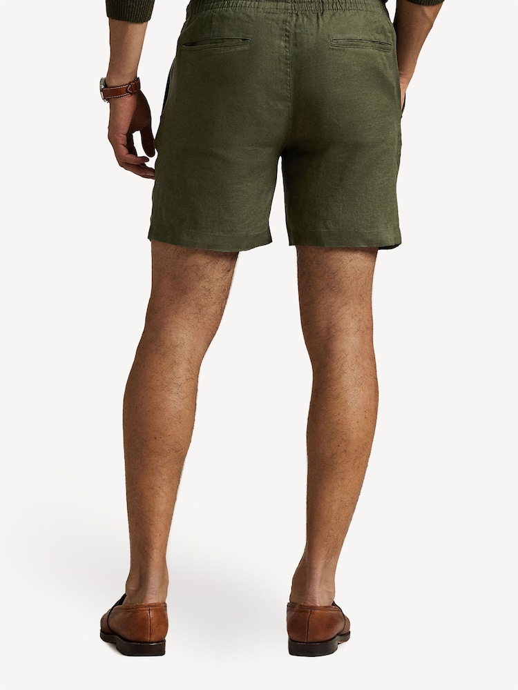 Polo Ralph Lauren Green 6-inch Polo Prepster Linen Shorts - Image 2 of 4