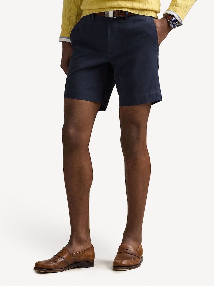 Polo Ralph Lauren Blue Straight Fit 8-inch Stretch Chino Shorts - Image 1 of 6 Polo Ralph Lauren Blue Straight Fit 8-inch Stretch Chino Shorts - Image 1 of 6
