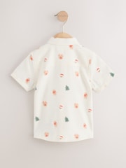 Ecru Short Sleeve Christmas Character Shirt (3mths-10yrs) - Image 2 of 4