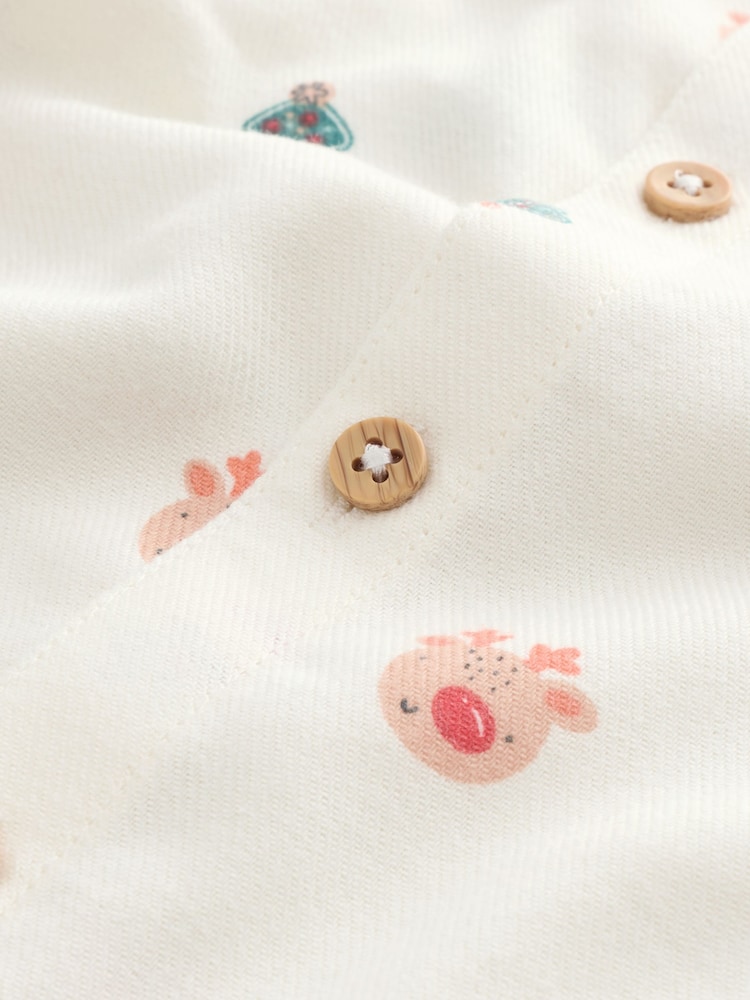 Ecru Short Sleeve Christmas Character Shirt (3mths-10yrs) - Image 4 of 4