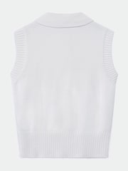 Mint Velvet White Cotton Knit Polo Shirt - Image 7 of 7