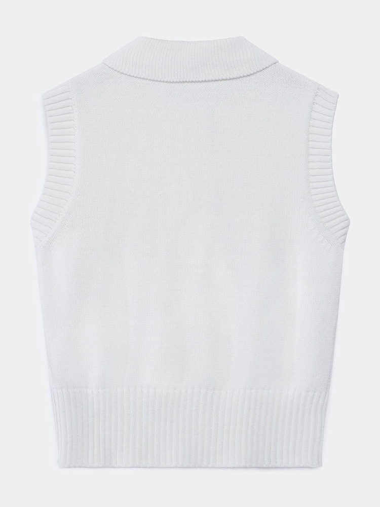 Mint Velvet White Cotton Knit Polo Shirt - Image 7 of 7 Mint Velvet White Cotton Knit Polo Shirt - Image 7 of 7