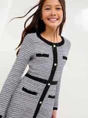 Lipsy Boucle Button Through Knit Dress (5-16yrs) - Imagen 4 de 4