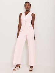 Mint Velvet Pink Wide Leg Jeans - Image 1 of 8