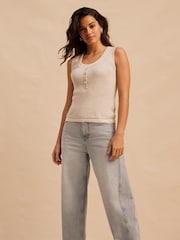 Mint Velvet Grey Ribbed Knit Vest Top - Image 3 of 7