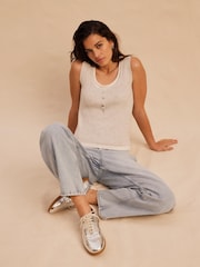 Mint Velvet Grey Ribbed Knit Vest Top - Image 5 of 7