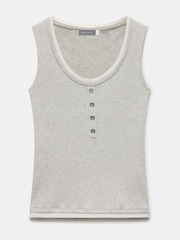 Mint Velvet Grey Ribbed Knit Vest Top - Image 6 of 7