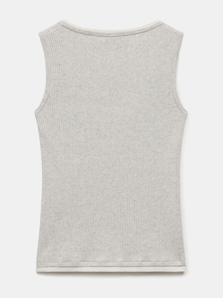 Mint Velvet Grey Ribbed Knit Vest Top - Image 7 of 7