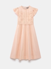 Mint Velvet Nude Crochet Cotton Midi Dress - Image 6 of 7