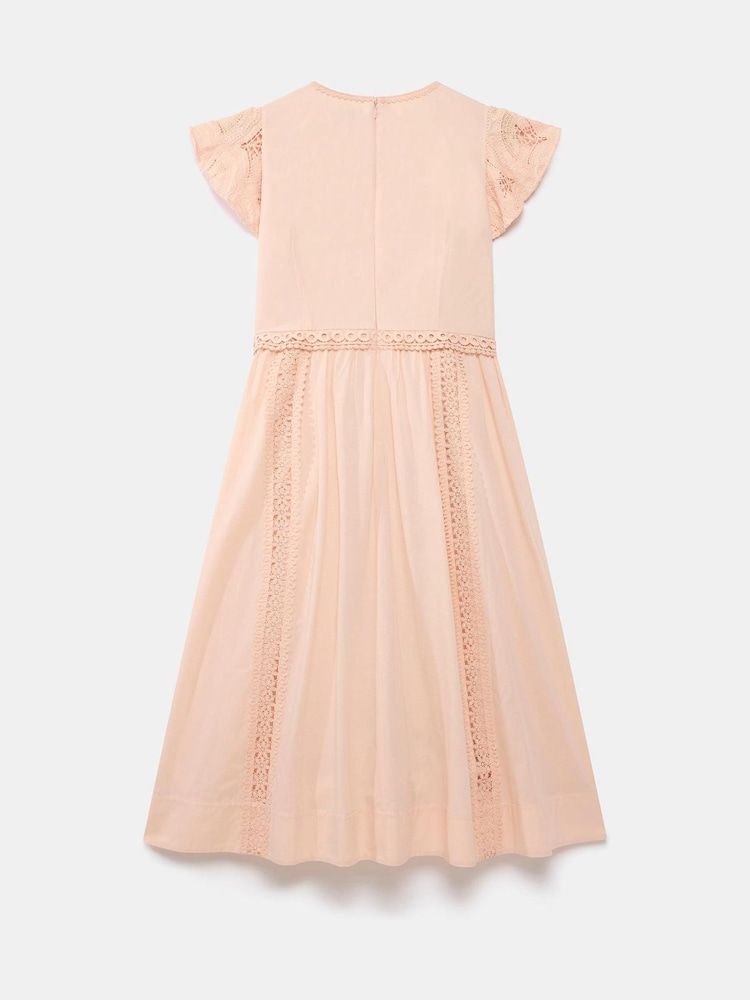 Mint Velvet Nude Crochet Cotton Midi Dress - Image 7 of 7