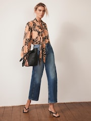 Mint Velvet Orange Floral Print Blouse - Image 6 of 8