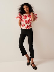 Mint Velvet Red Floral Print Top - Image 4 of 8