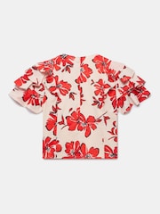 Mint Velvet Red Floral Print Top - Image 8 of 8