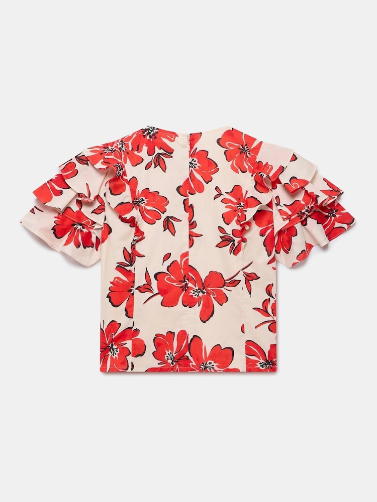 Mint Velvet Red Floral Print Top - Image 8 of 8