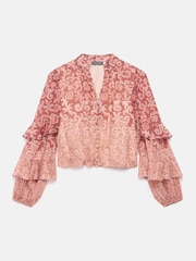 Mint Velvet Orange Printed Cotton Blouse - Image 7 of 8