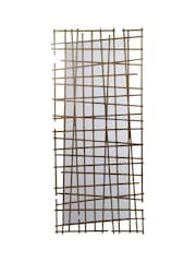 Libra Interiors Gold Lattice Wall Decor Mirror Brass Finish - Image 2 of 6