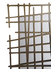Libra Interiors Gold Lattice Wall Decor Mirror Brass Finish - Image 5 of 6