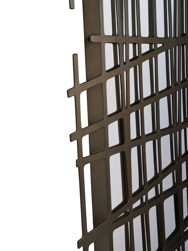 Libra Interiors Gold Lattice Wall Decor Mirror Brass Finish - Image 6 of 6