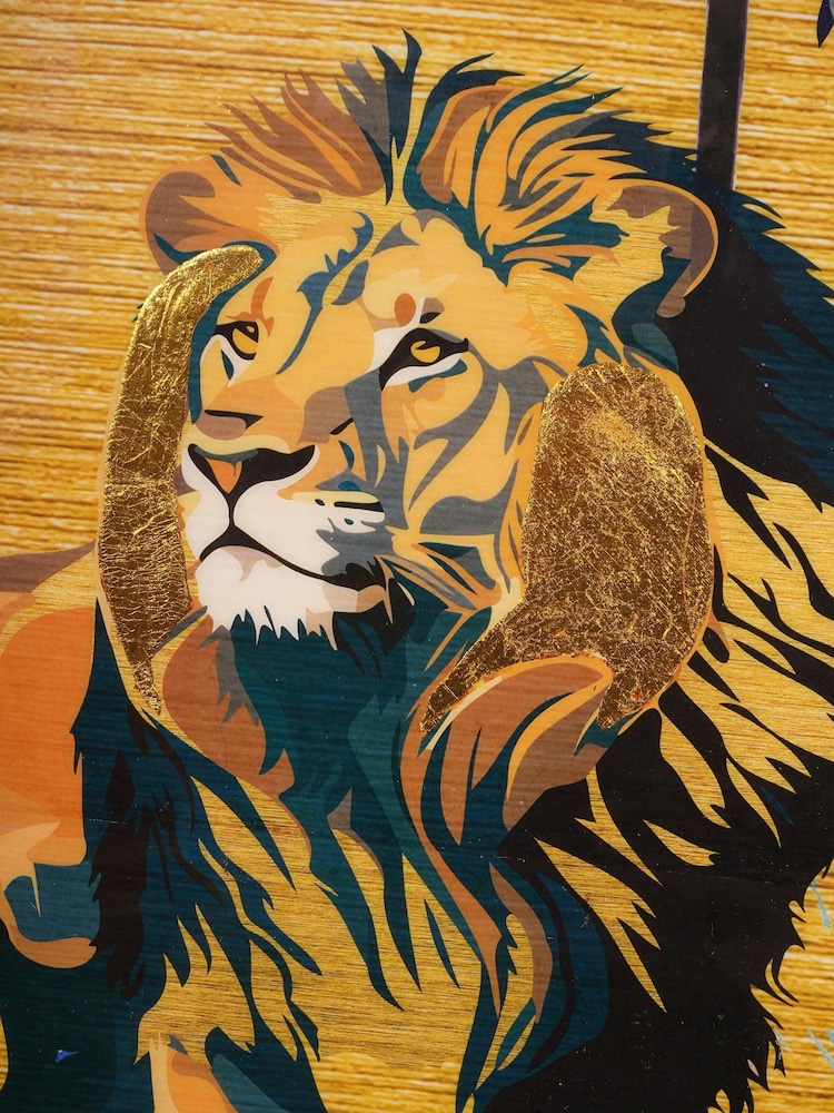 Libra Interiors Gold Blue Jungle Wall Decor 76cm - Image 6 of 6