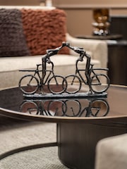Libra Interiors Bronze Smooching Cyclist Sculpture - Image 1 of 5