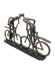 Libra Interiors Bronze Smooching Cyclist Sculpture - Image 3 of 5