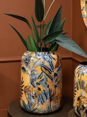 Libra Interiors Gold Blue Large Jungle Vase - Image 1 of 6