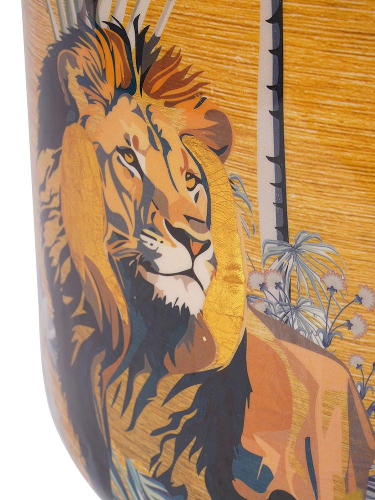 Libra Interiors Gold Blue Large Jungle Vase - Image 6 of 6