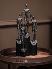 Libra Interiors Bronze Abstract Family Sculpture on Hearts Plinth - Image 1 of 6