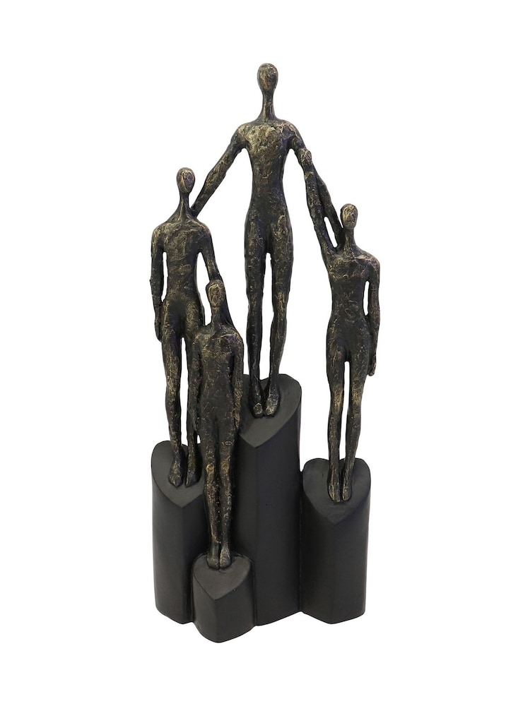 Libra Interiors Bronze Abstract Family Sculpture on Hearts Plinth - Image 2 of 6