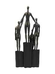 Libra Interiors Bronze Abstract Family Sculpture on Hearts Plinth - Image 4 of 6