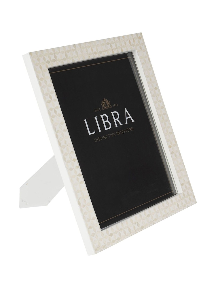 Libra Interiors White Aspen Bone Inlay Photo Frame 11x14 - Image 2 of 6