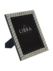 Libra Interiors Grey White Burgess Inlay Photo Frame 11x14 - Image 2 of 6