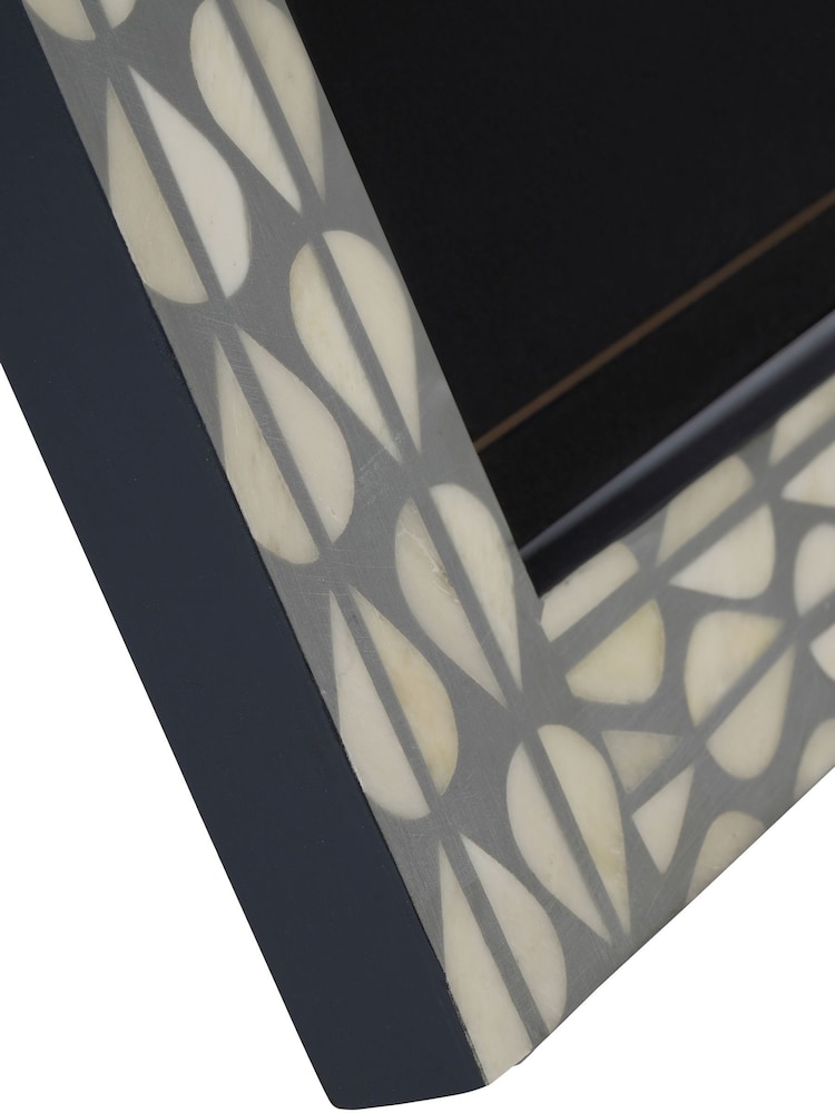 Libra Interiors Grey White Burgess Inlay Photo Frame 11x14 - Image 6 of 6