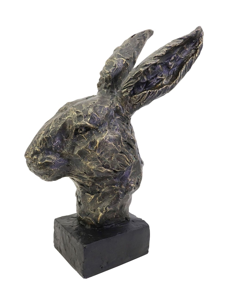 Libra Interiors Bronze Albert Rabbit Head Sculpture - Image 2 of 6