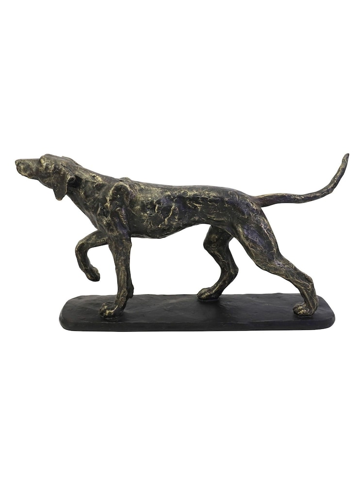 Libra Interiors Bronze Hunter Dog Sculpture - Image 2 of 6