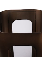 Libra Interiors Smoked Gold Clear Glass Thorpe Metal and Glass Hurricane - Image 5 of 6