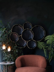 Libra Interiors Black Gold Arlow 7 Disc Black Metal Wall Art - Image 1 of 5