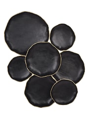 Libra Interiors Black Gold Arlow 7 Disc Black Metal Wall Art - Image 2 of 5