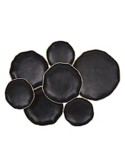 Libra Interiors Black Gold Arlow 7 Disc Black Metal Wall Art - Image 3 of 5