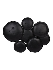 Libra Interiors Black Gold Arlow 7 Disc Black Metal Wall Art - Image 4 of 5