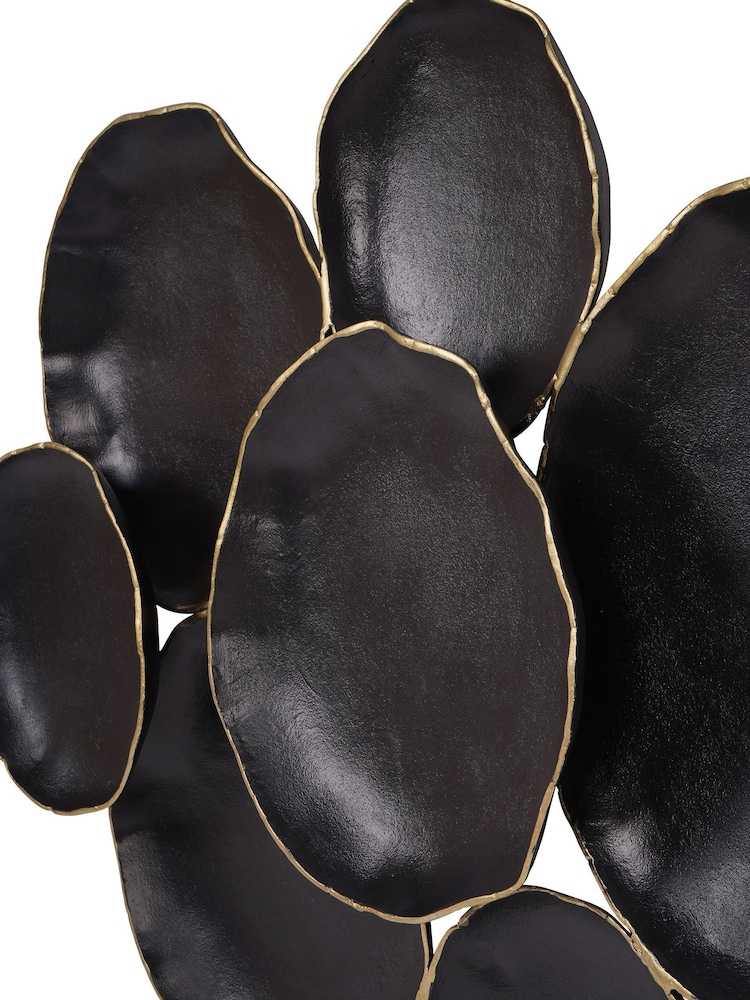 Libra Interiors Black Gold Arlow 7 Disc Black Metal Wall Art - Image 5 of 5