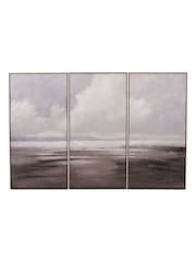 Libra Interiors Set of 3 Blue Grey Hazy Horizons Framed Wall Art - Image 2 of 5
