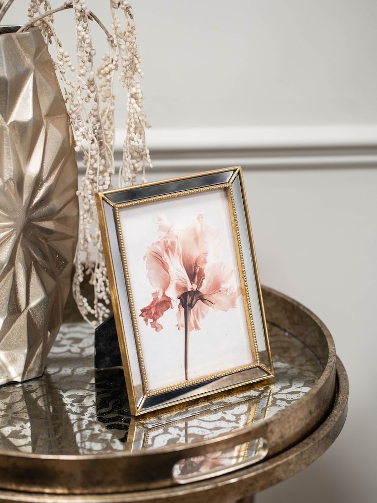 Libra Interiors Gold Danes Photo Frame Mirror Polyresin 13x18cm - Image 1 of 1